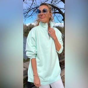 Diana Zip Neck Sloppy Joe UK 02 Pale Mint NWT